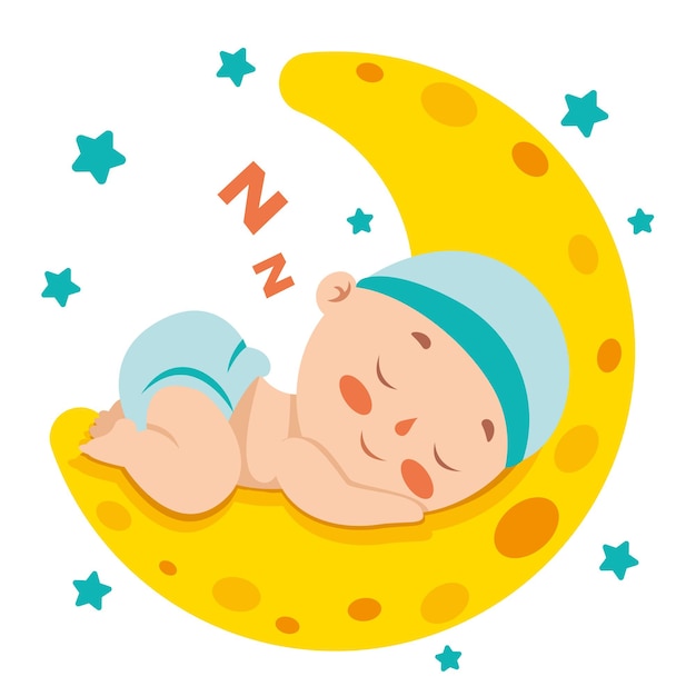 Peaceful Slumber: A Sleeping Baby on the Moon | Jiffy Designs