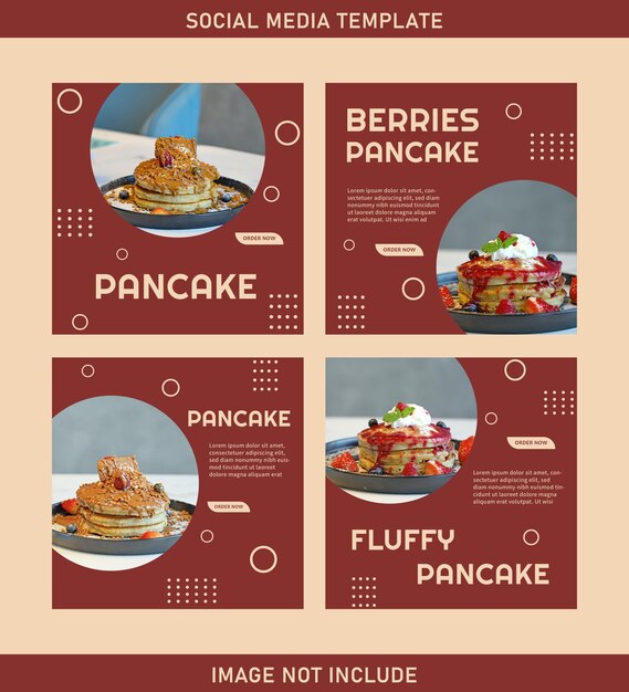 Social media template set for promoting your pancake | Jiffy Designs