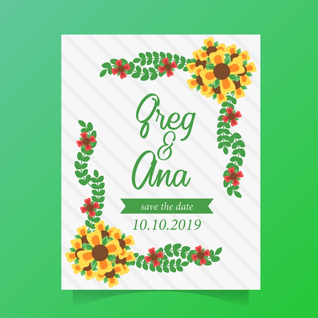 Vibrant Floral Wreath Frames Elegant Wedding Invitation | Jiffy Designs