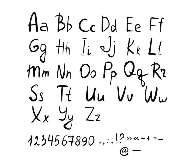Whimsical Handwritten Alphabet with Playful Symbols and Numbers | Jiffy ...