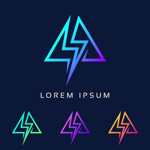 Vibrant Triangular Lightning Bolt Symbols in Neon Colors | Jiffy Designs