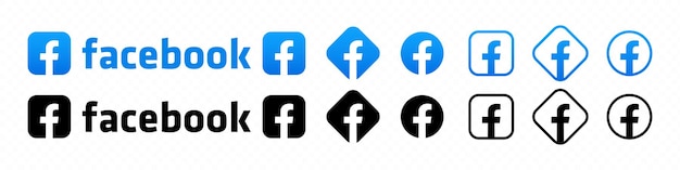 Diverse Facebook Logo Variations in Blue and Black | Jiffy Designs