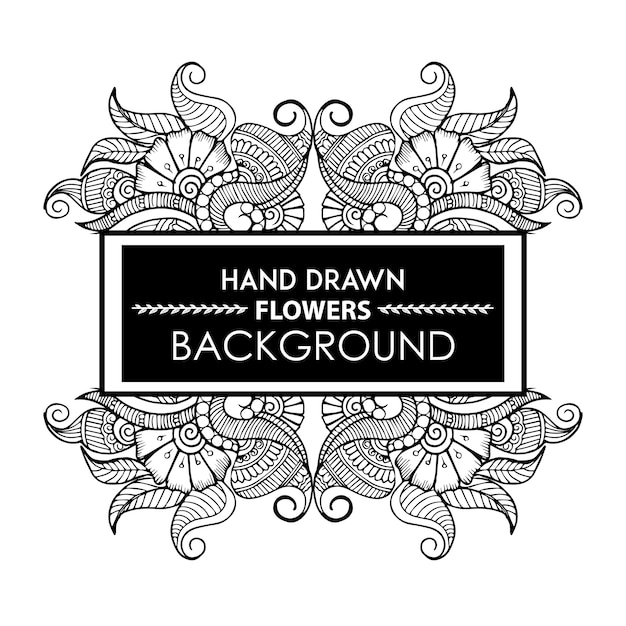 Intricate Hand-Drawn Floral Frame with Text Background | Jiffy Designs
