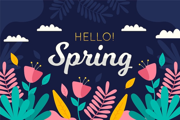 Vibrant Spring Floral Illustration with Greeting Text | Jiffy Designs