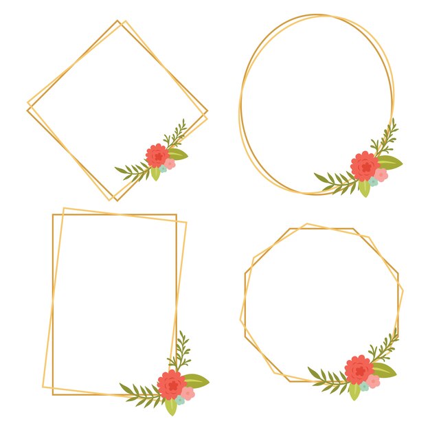 Elegant Floral Frames with Vibrant Blooms and Leaves | Jiffy Designs