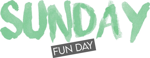 Vibrant Green Handwritten 'Sunday Fun Day' Lettering | Jiffy Designs