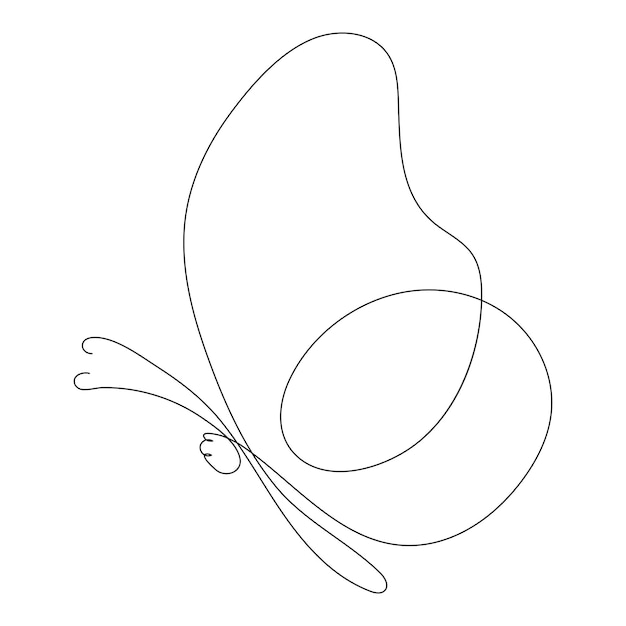 Elegant Butterfly Silhouette with Flowing Lines | Jiffy Designs
