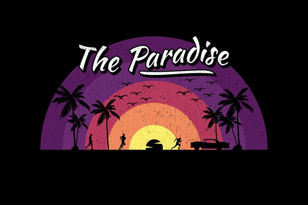 Vibrant Sunset Silhouette: Escape to The Paradise | Jiffy Designs