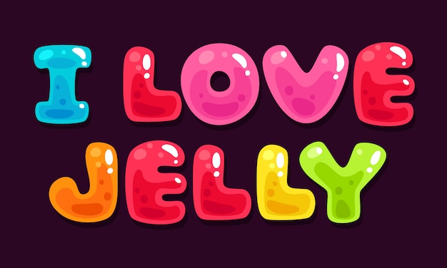 Vibrant 'I Love Jelly' Lettering in Bold Colors | Jiffy Designs