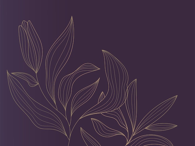Elegant Botanical Foliage on Regal Purple Background | Jiffy Designs