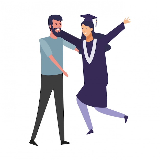 Joyful Graduate Celebrates Milestone with Supportive Partner | Jiffy ...
