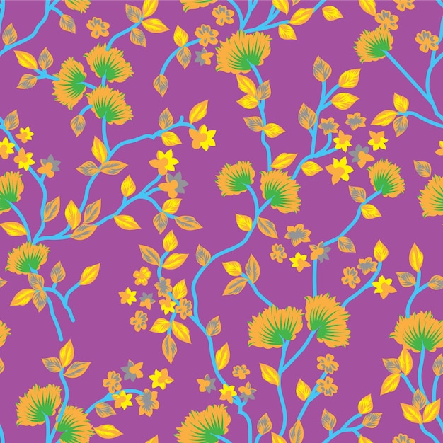 Vibrant Floral Pattern with Colorful Leaves and Blooms | Jiffy Designs