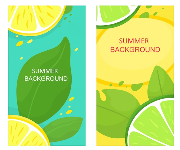 Vibrant Summer Citrus Slices and Leaves Backdrop | Jiffy Designs
