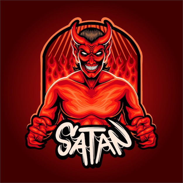 Fiery Demon Mascot: Unleash the Power of Satan | Jiffy Designs