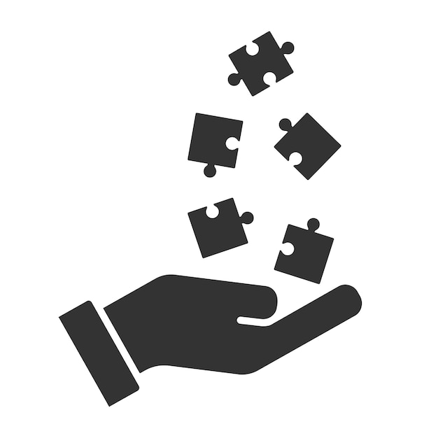 Puzzle Pieces Falling into Outstretched Hand | Jiffy Designs