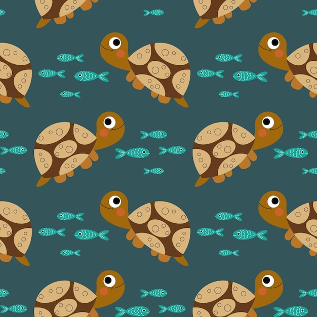 Charming Sea Turtle Aquatic Pattern | Jiffy Designs
