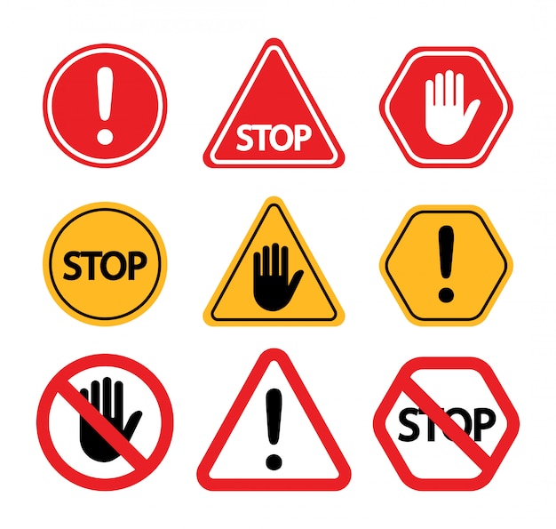 Vibrant Collection of Iconic Stop and Warning Signs | Jiffy Designs