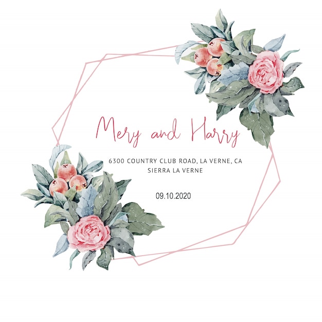 Elegant Floral Frame with Personalized Wedding Details | Jiffy Designs