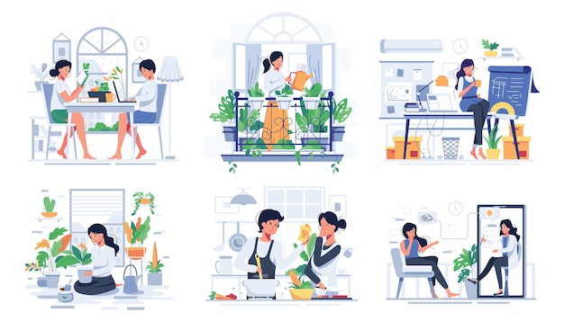 Vibrant Collection of Diverse Domestic Scenes and Activities | Jiffy ...