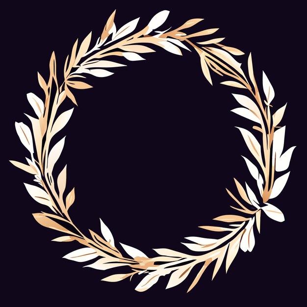 Elegant Golden Leaf Wreath on Dark Background | Jiffy Designs