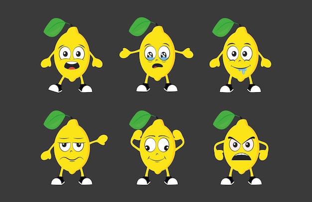 Vibrant Lemon Emoji Collection with Diverse Expressions | Jiffy Designs