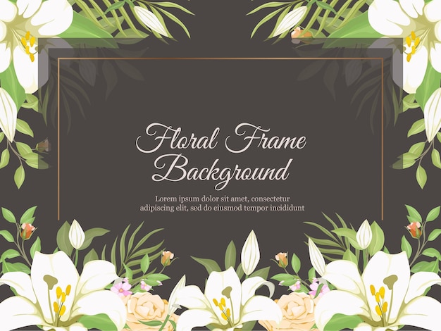 Elegant Floral Border with Roses and Tropical Leaves | Jiffy Designs
