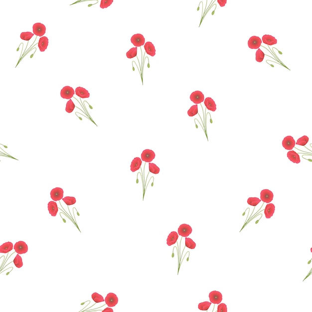 Delicate Red Berries Pattern on White Background | Jiffy Designs