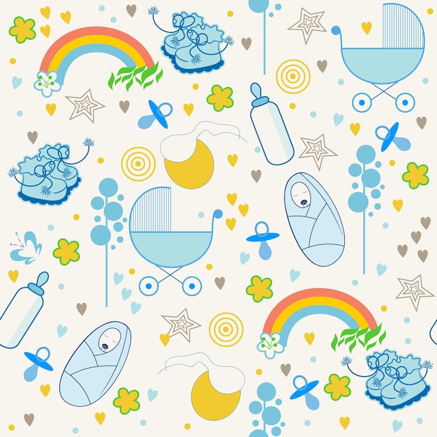 Vibrant Baby Symbols and Patterns in Pastel Hues | Jiffy Designs