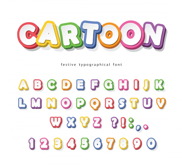 Colorful Cartoon-Style Typographical Font | Jiffy Designs