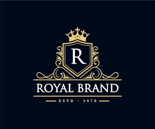 Elegant Royal Brand Emblem with Ornate Flourishes | Jiffy Designs