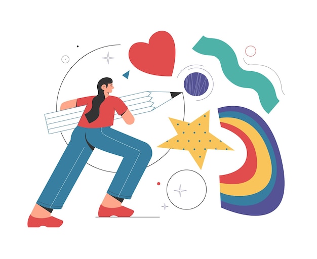 Vibrant Whimsical Illustration with Playful Shapes and Symbols | Jiffy ...