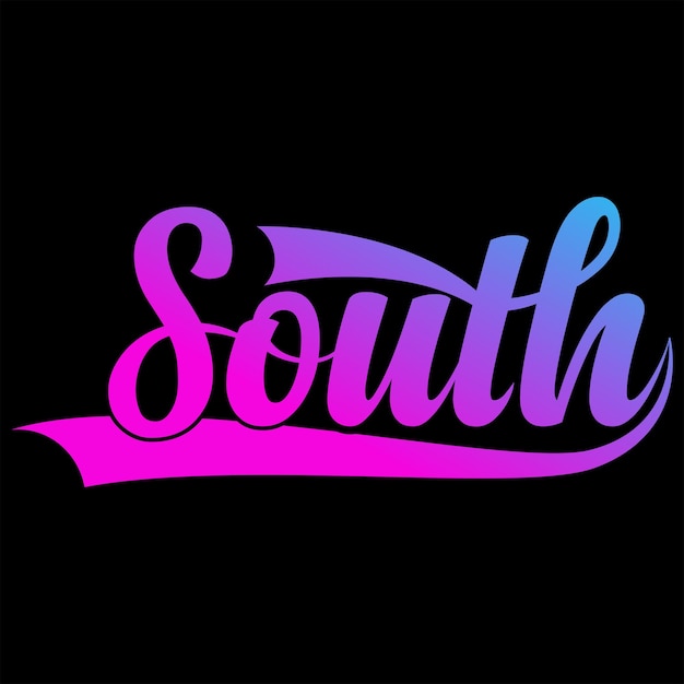 Vibrant Retro-Style 'South' Typographic Design | Jiffy Designs