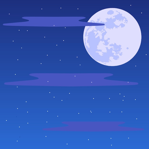 Serene Moonlit Night Sky with Wispy Clouds and Twinkling Stars | Jiffy ...