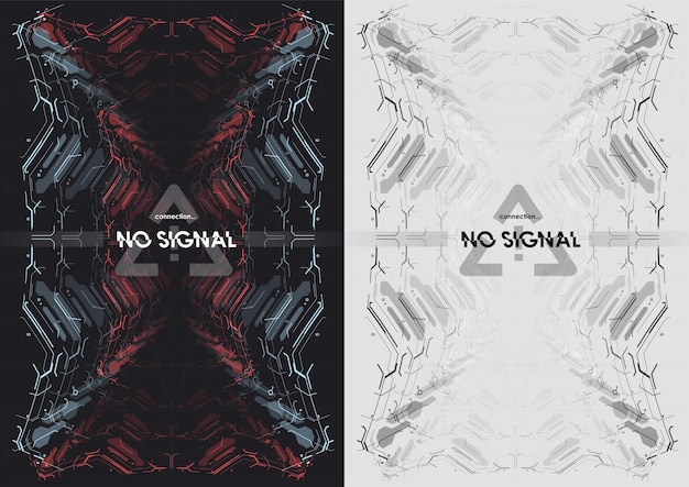 Striking Monochrome Graphic with Bold 'No Signal' Text | Jiffy Designs