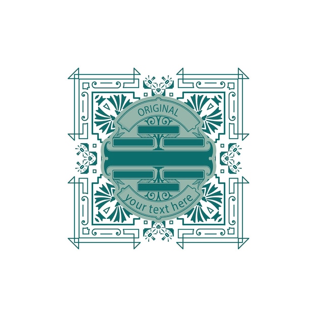 Elegant Floral Emblem with Intricate Decorative Border | Jiffy Designs