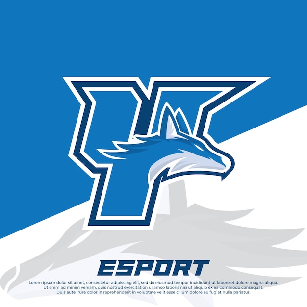 Sleek and Powerful Esports Logo on Vibrant Blue Background | Jiffy Designs