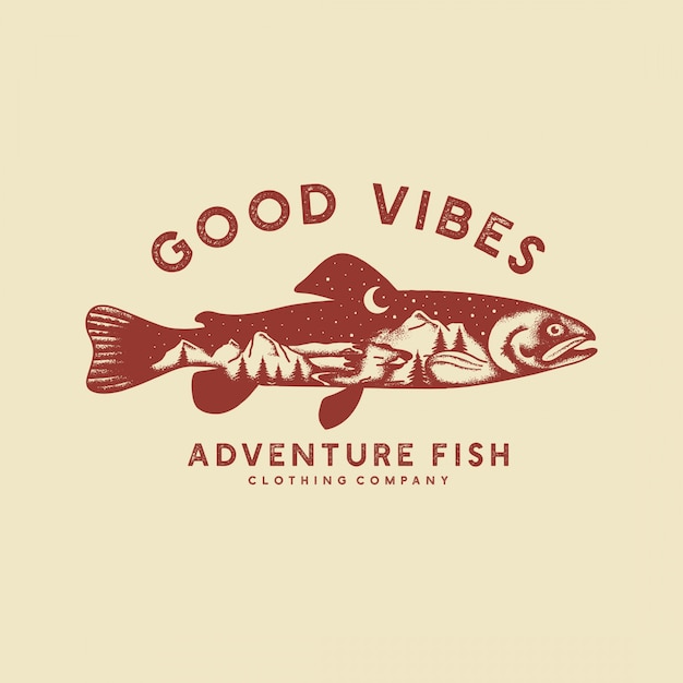 Vintage Adventure Fish Logo with Inspiring Slogan | Jiffy Designs