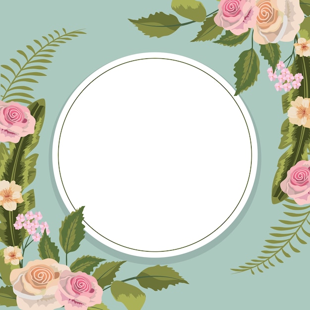 Delicate Floral Frame with Elegant Roses and Leaves | Jiffy Designs