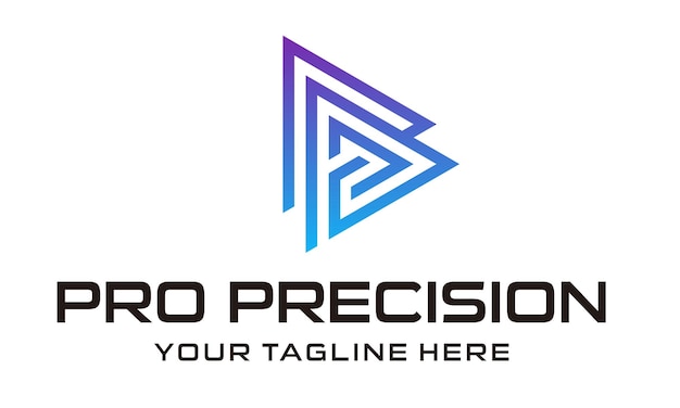 Sleek Geometric Triangle Logo with Professional Precision Tagline ...