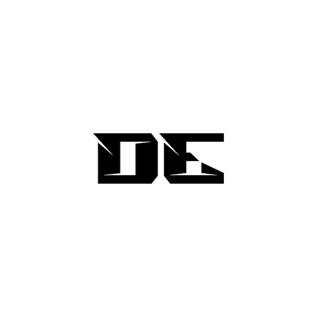 Sleek and Modern DE Monogram in Black | Jiffy Designs