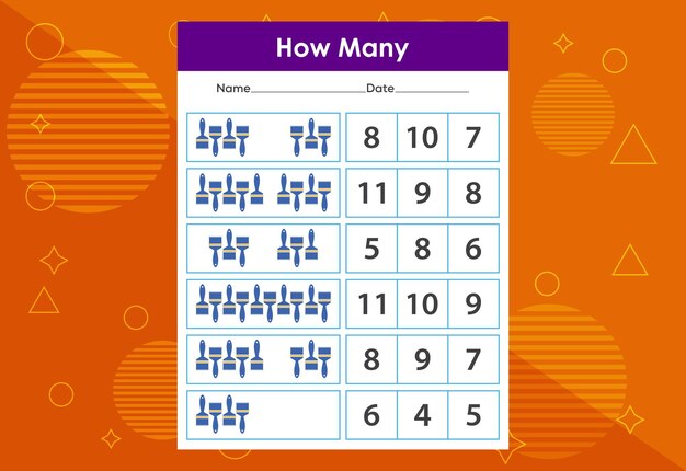 Vibrant Counting Worksheet with Geometric Shapes | Jiffy Designs