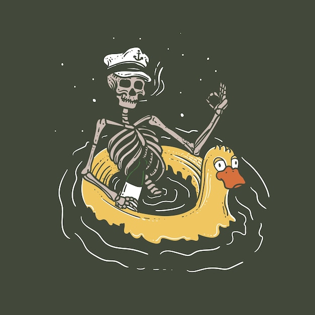 Skeleton Captain Navigating the Cosmic Seas | Jiffy Designs