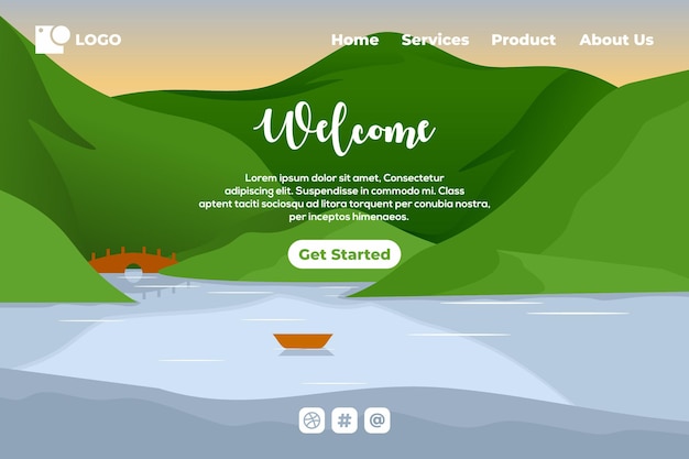 Serene Lakeside Landscape with Welcoming Typography | Jiffy Designs