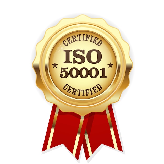 Prestigious ISO 50001 Certification Seal with Ribbons | Jiffy Designs