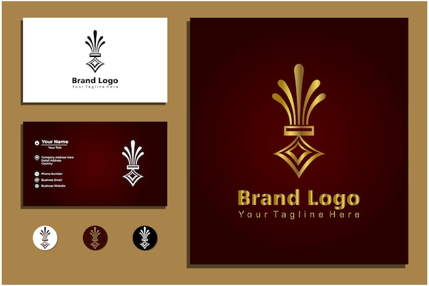 Elegant Golden Flourish Logo and Sophisticated Business Card | Jiffy ...