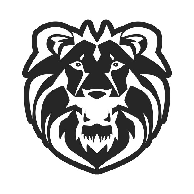 Majestic Black and White Lion Head Illustration | Jiffy Designs