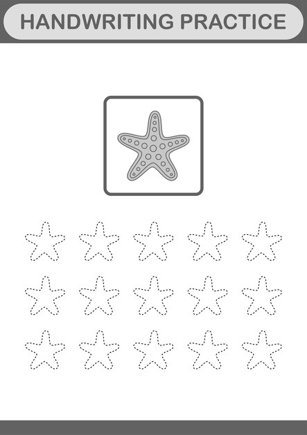 Charming Starfish Handwriting Practice Worksheet | Jiffy Designs