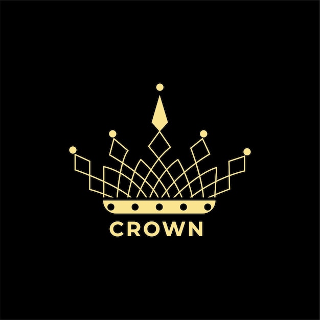 Elegant Golden Crown Emblem on Sleek Black Background | Jiffy Designs