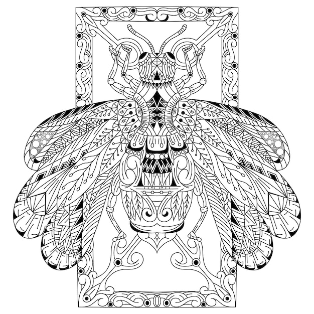 Ornate Winged Creature Adorned with Intricate Patterns | Jiffy Designs