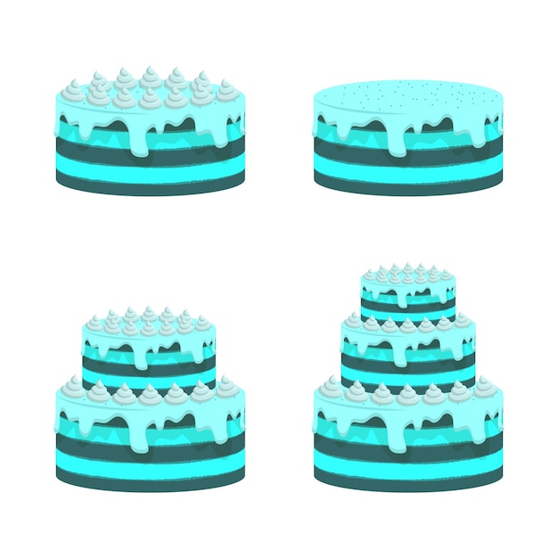 Vibrant Layered Turquoise Cakes with Swirly Toppings | Jiffy Designs